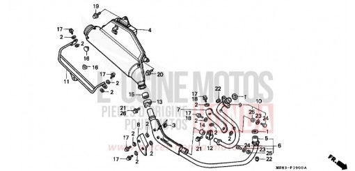 EXHAUST MUFFLER XRV650J de 1988